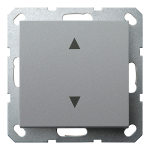 Кнопка 1-клавишная 10A в нейтральном положении, для штор с клавишей - G (алюминий - титан)