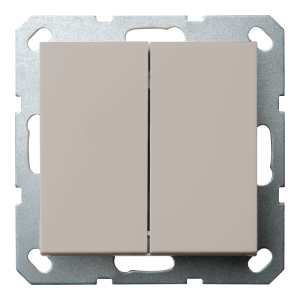Выключатель 2-клавишный 10A проходной с клавишами - G (тауп)