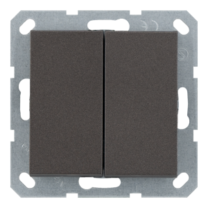 Звонковый механизм 2-клавишный 10A проходной с клавишей - G (мокко)