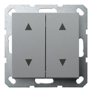 Кнопка 2-клавишная 10A в нейтральном положении, для штор с клавишей - G (алюминий - титан)