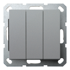 Выключатель 3-клавишный 10A с клавишей - G (алюминий - титан)