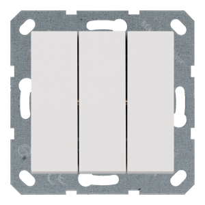 Выключатель 3-клавишный 10A с клавишей - G (белый глянцевый)