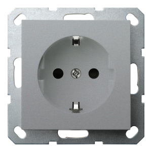Розетка SCHUKO® 16A со шторками - G (алюминий - титан)