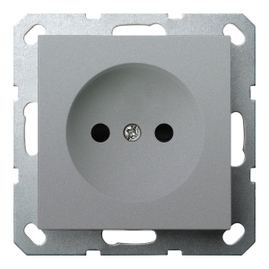 Розетка без заземления 16A со шторками - G (алюминий - титан)