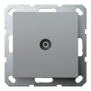 Розетка TV проходная с накладкой - G (алюминий - титан)