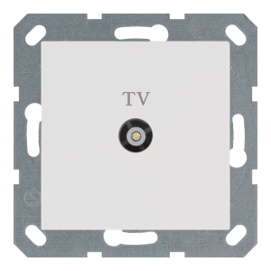 Розетка TV оконечная с накладкой - G (белый глянцевый)