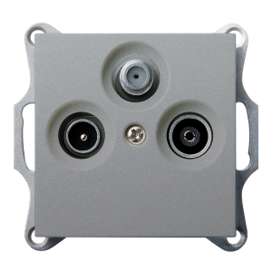 Розетка TV-FM-SAT оконечная с накладкой - G (алюминий - титан)