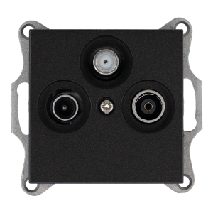 Розетка TV-FM-SAT проходная с накладкой - G (антрацит)