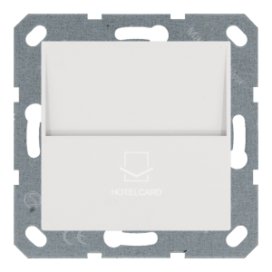 Отельный карточный выключатель 10A с накладкой - G, (белый глянцевый)