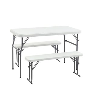 Комплект стола и двух скамеек Кейт белый