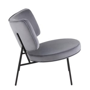 Кресло District Lounge велюр серый