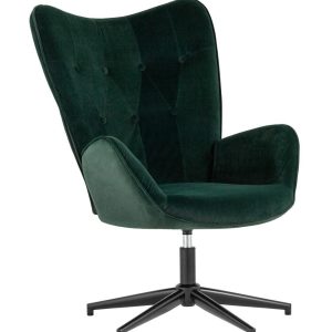 Кресло Филадельфия велюр изумрудный ножка черная