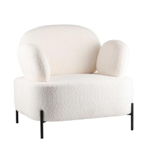Кресло Кэнди ткань букле белый