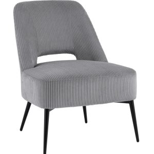 Кресло лаунж Бостон велюр рельефный светло-серый