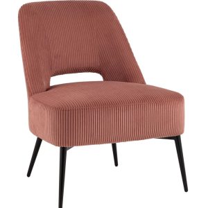 Кресло лаунж Бостон велюр рельефный коралловый