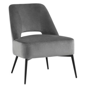 Кресло лаунж Бостон велюр тёмно-серый