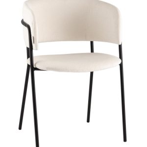 Кресло Нэлли New буклированный велюр белый