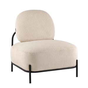 Кресло Стоун велюр рельефный молочный