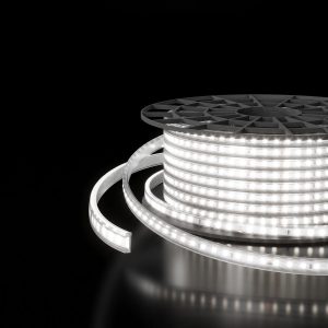 Светодиодная лента двухрядная Premium 220 В 18 Вт/м 180 Led/м 2835 IP65,
            холодный белый 6500K, 50 м LS011 220V