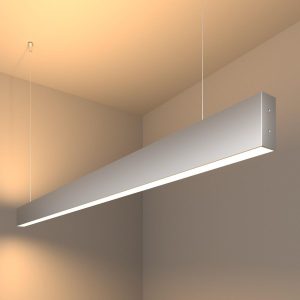 Линейный светодиодный подвесной двусторонний светильник 128см 50Вт 3000K
серебряный 101-200-40-128