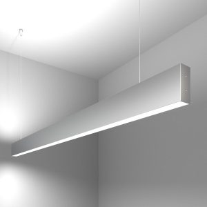 Линейный светодиодный подвесной двусторонний светильник 128см 50W 6500K
серебряный 101-200-40-128