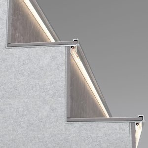 LL-2-ALP025 Встраиваемый алюминиевый профиль для подсветки ступеней (под ленту
до 11mm) LL-2-ALP025