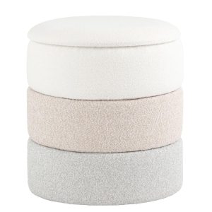 Пуф с ящиком Hive S букле бежевый