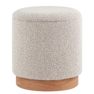 Пуф с ящиком Холли S букле бежевый