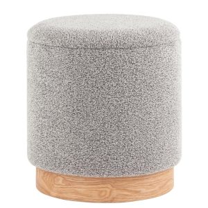 Пуф с ящиком Холли S букле серый