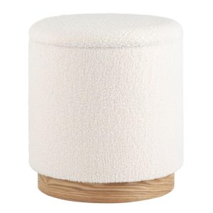 Пуф с ящиком Холли L тедди белый