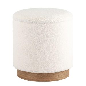 Пуф с ящиком Холли S тедди белый