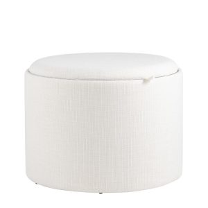 Пуф-столик с ящиком Хюгге L рогожка белый