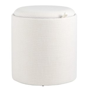 Пуф-столик с ящиком Хюгге S рогожка белый