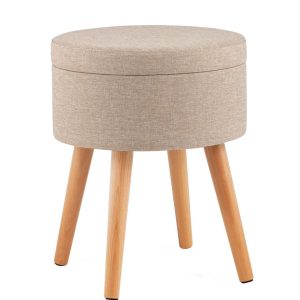 Пуф с ящиком Store Woody рогожка бежевая