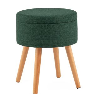 Пуф с ящиком Store Woody рогожка темно-зелёная