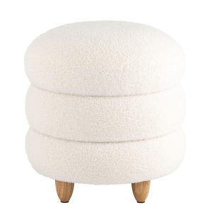 Пуф с ящиком Винни L тедди белый