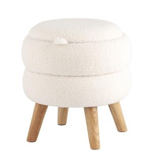 Пуф с ящиком Винни S тедди белый