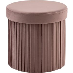 Пуф складной с ящиком Store Round пыльно-розовый