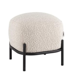 Пуф Стоун ткань букле молочный