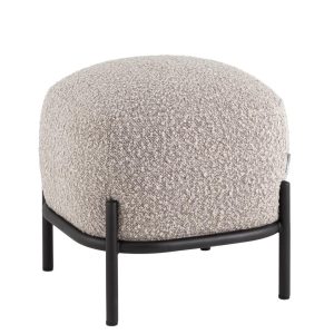 Пуф Стоун ткань букле серо-бежевый