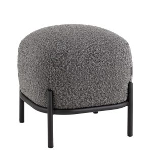 Пуф Стоун ткань букле тёмно-серый