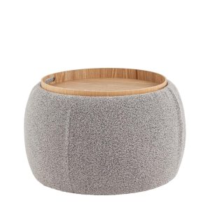 Пуф-столик Люкке с ящиком серый