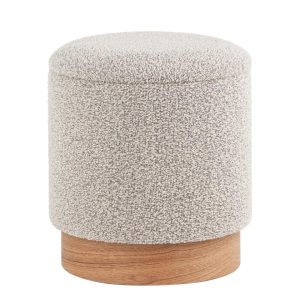 Пуф с ящиком Холли XS букле бежевый
