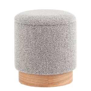 Пуф с ящиком Холли XS букле серый