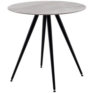 Стол Ники круглый столешница керамика Italian light grey 800