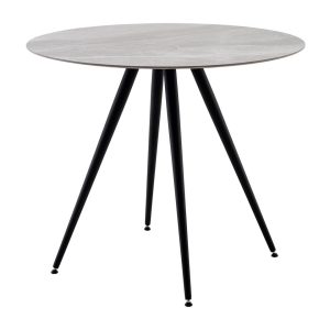 Стол Ники круглый столешница керамика Italian light grey 900