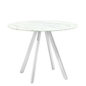 Стол обеденный Хьюстон D100 белый стеклянный