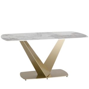 Стол обеденный Аврора 160*90 керамика светлая