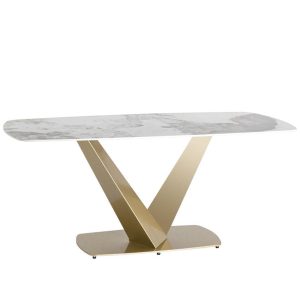 Стол обеденный Аврора 180*90 керамика светлая