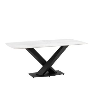 Стол обеденный Belle 180х90 белый мрамор